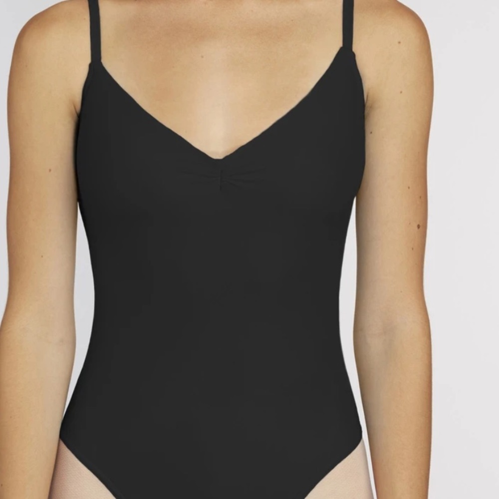 Bullet Pointe Pinch Front Leotard Black
